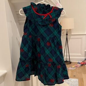 Janie and Jack Plaid Embroidered Rose Dress